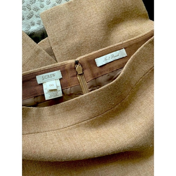 J. Crew No. 2 Pencil Skirt Camel Tan Wool 00 XXS XS - Picture 4 of 7
